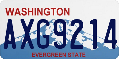 WA license plate AXG9214