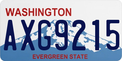 WA license plate AXG9215