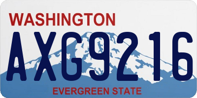 WA license plate AXG9216
