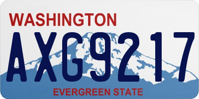 WA license plate AXG9217