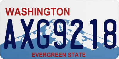 WA license plate AXG9218