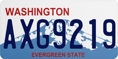 WA license plate AXG9219