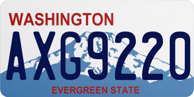 WA license plate AXG9220