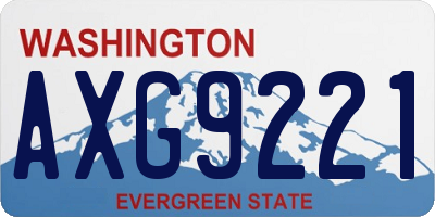 WA license plate AXG9221