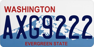 WA license plate AXG9222
