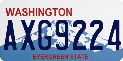 WA license plate AXG9224