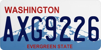 WA license plate AXG9226