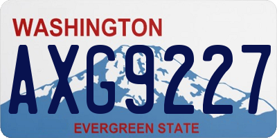 WA license plate AXG9227