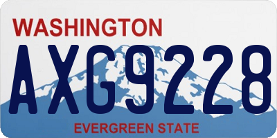 WA license plate AXG9228