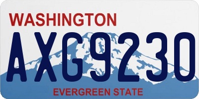 WA license plate AXG9230