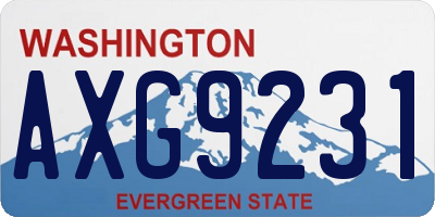 WA license plate AXG9231