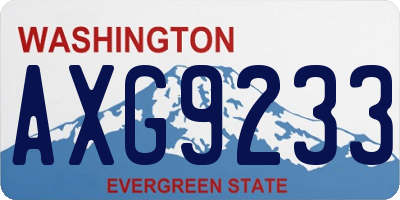 WA license plate AXG9233