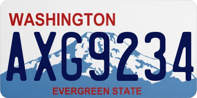 WA license plate AXG9234