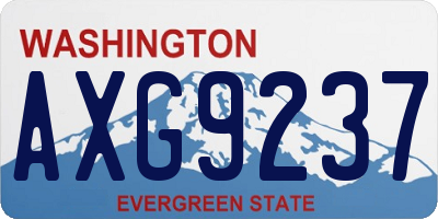 WA license plate AXG9237