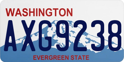 WA license plate AXG9238