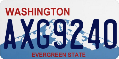 WA license plate AXG9240