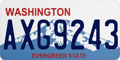 WA license plate AXG9243
