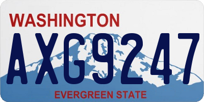 WA license plate AXG9247