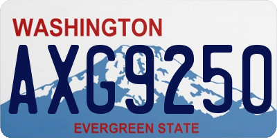 WA license plate AXG9250