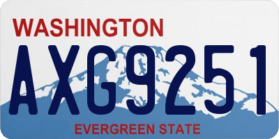 WA license plate AXG9251