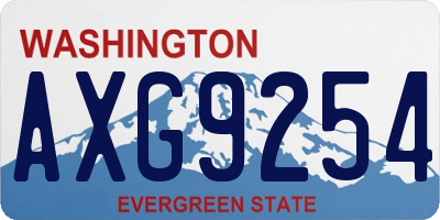WA license plate AXG9254