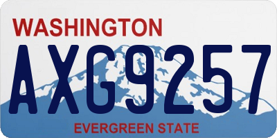 WA license plate AXG9257