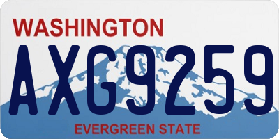 WA license plate AXG9259