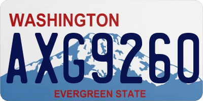 WA license plate AXG9260