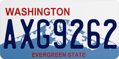 WA license plate AXG9262
