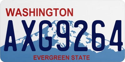 WA license plate AXG9264