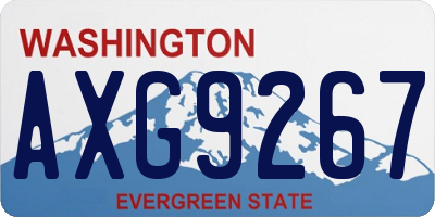 WA license plate AXG9267