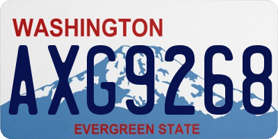 WA license plate AXG9268