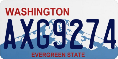 WA license plate AXG9274