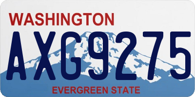 WA license plate AXG9275