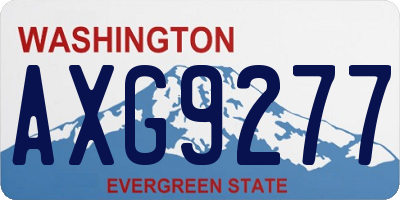 WA license plate AXG9277