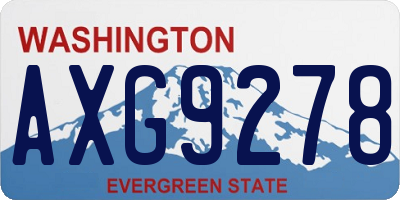 WA license plate AXG9278