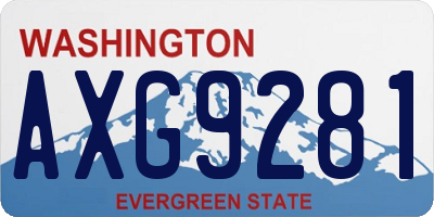 WA license plate AXG9281