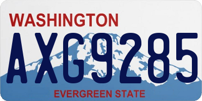 WA license plate AXG9285