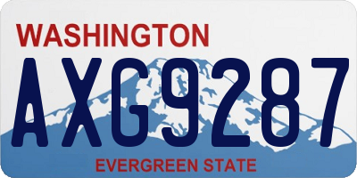 WA license plate AXG9287