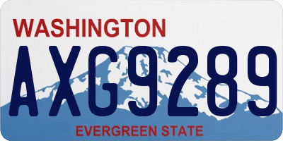 WA license plate AXG9289