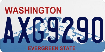 WA license plate AXG9290