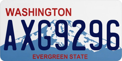 WA license plate AXG9296