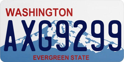 WA license plate AXG9299