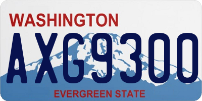 WA license plate AXG9300