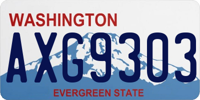 WA license plate AXG9303