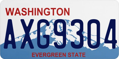WA license plate AXG9304