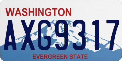 WA license plate AXG9317