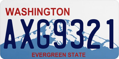 WA license plate AXG9321