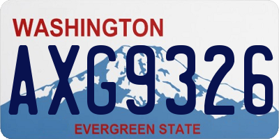 WA license plate AXG9326