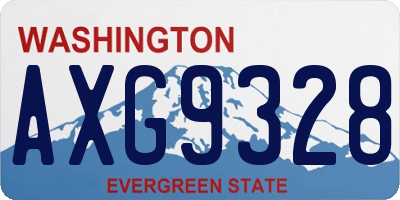 WA license plate AXG9328